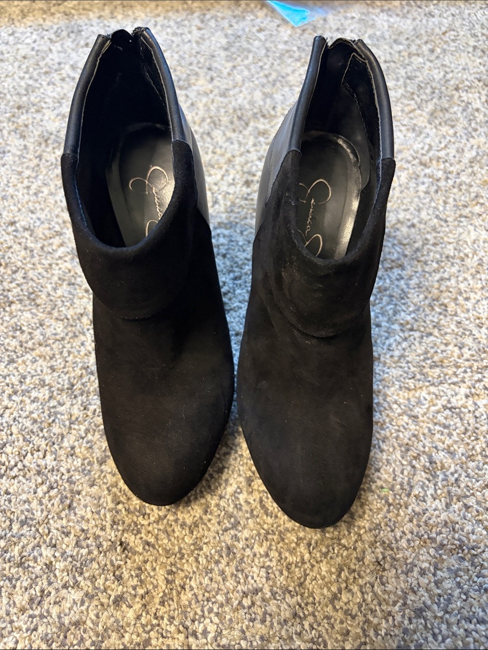 Black Women's Suede Ankle Booties - Jessica (Brand Unclear)